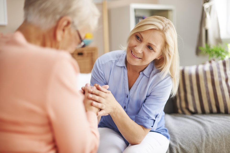 mum and daughter in care home