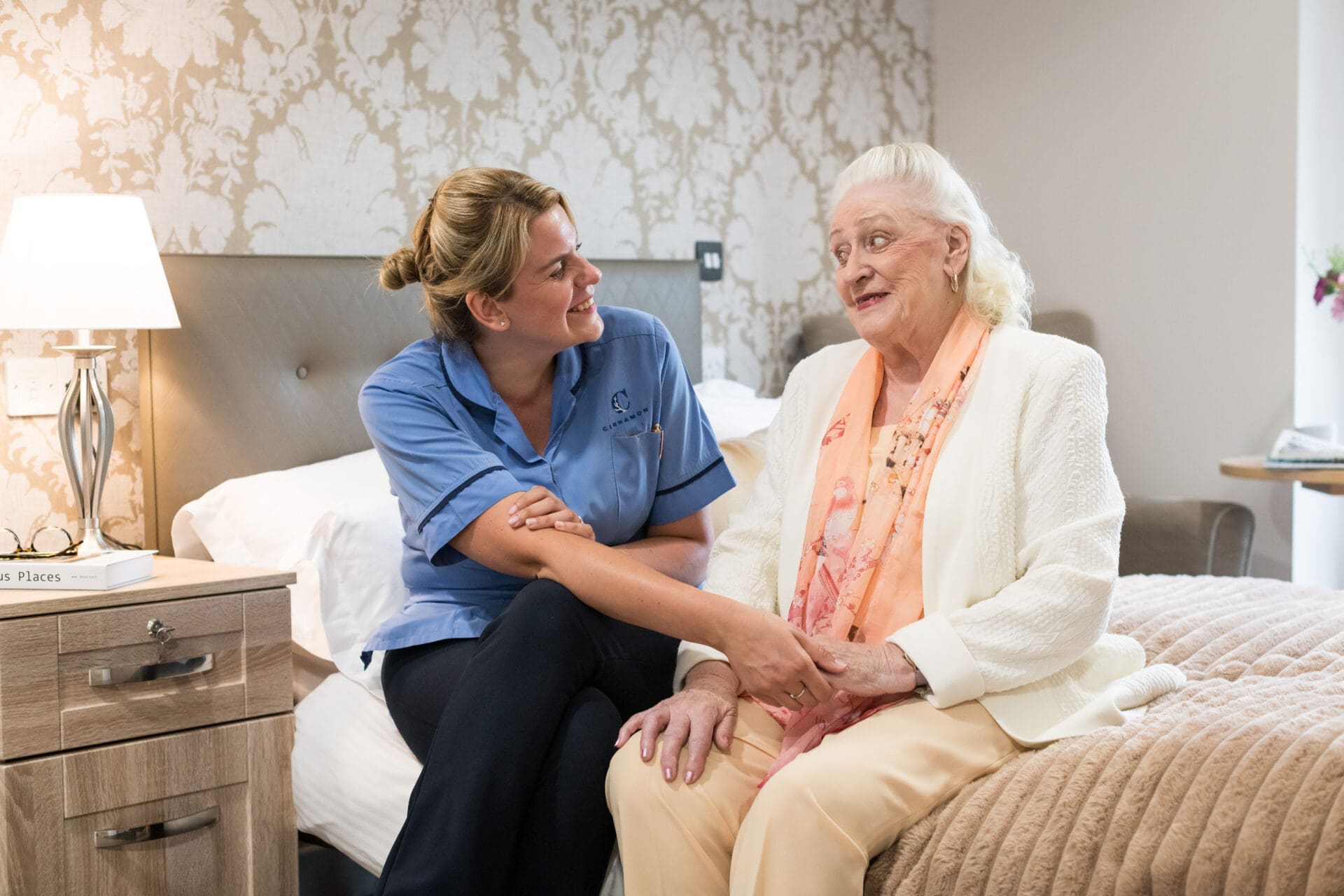 Bedroom at Abbotswood Court care home in Romsey