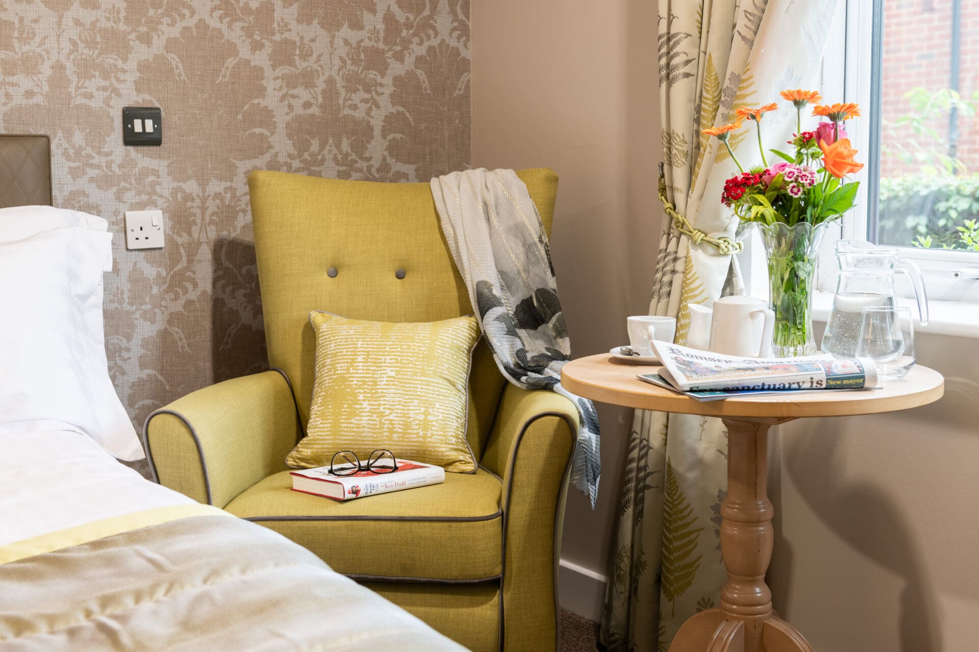 Bedroom at Abbotswood Court care home in Romsey