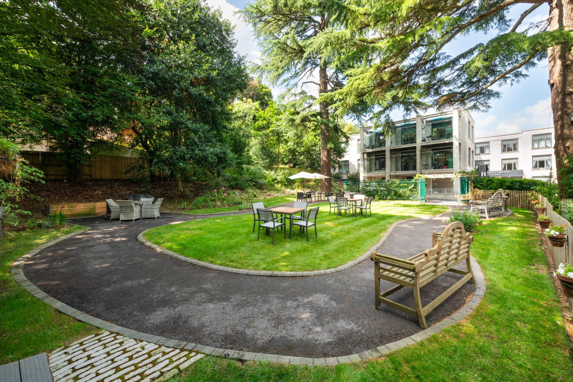 Rokewood Court care home in Kenley landscaped gardens