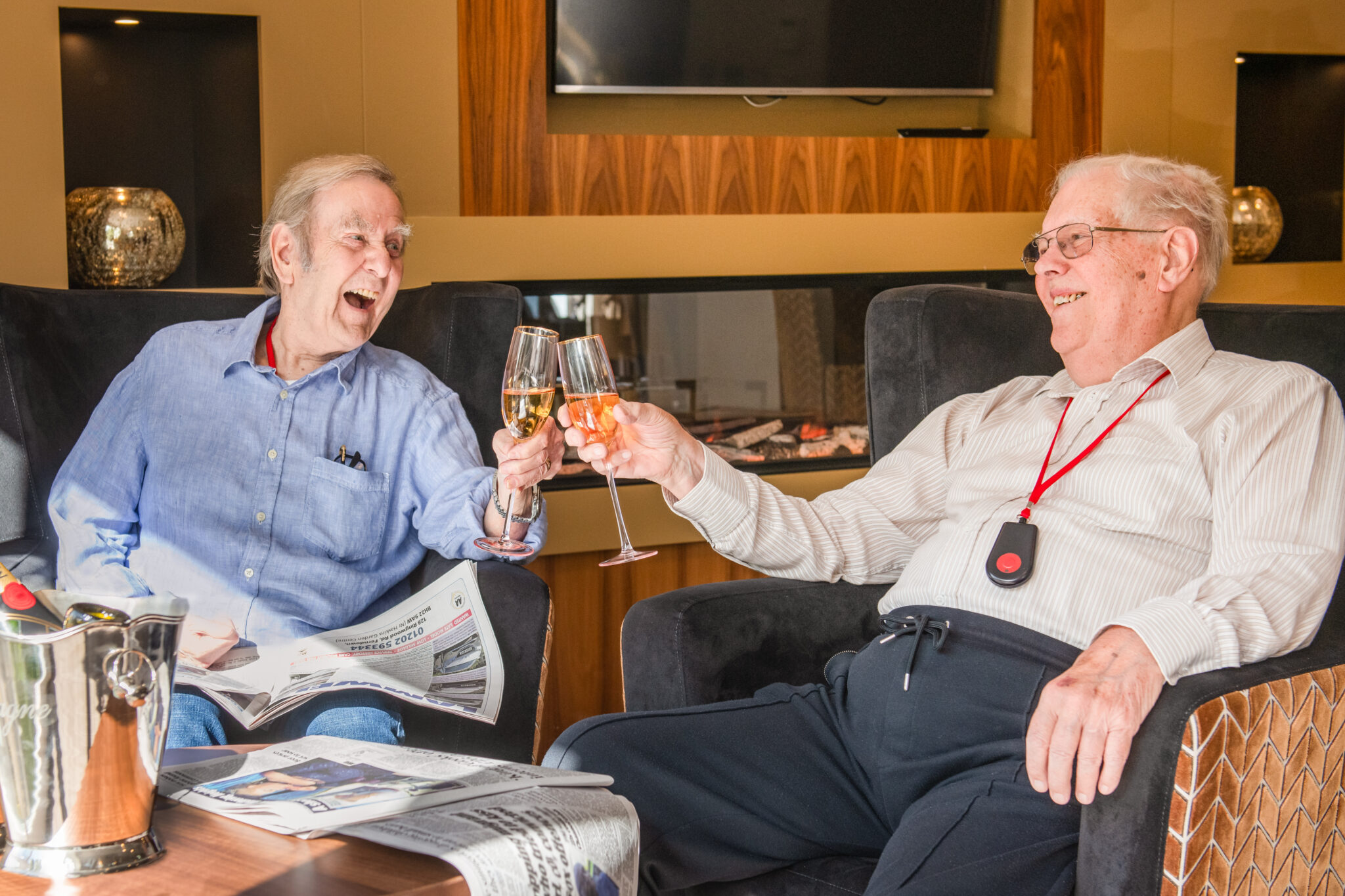 Socialising in the lounge