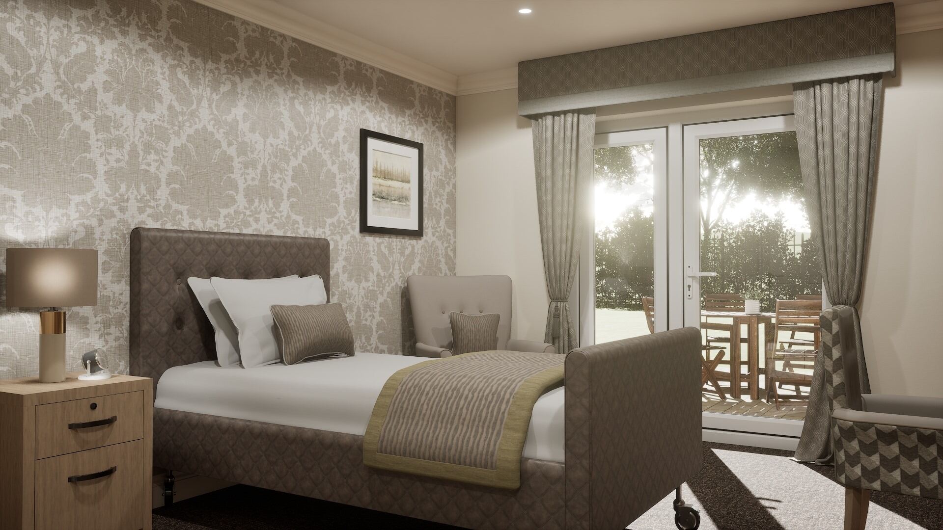 Ensuite care bedroom at Thurnby Fields care home Leicester